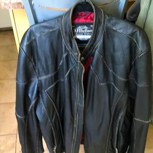 Affliction leather jacket.  NWOT. 2XL